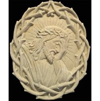 Kamenná náhrobní dekorace - Kristus v trnové koruně