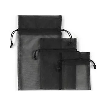 Organzové sáčky černé 120 x 120 mm - Balení po 1 ks
