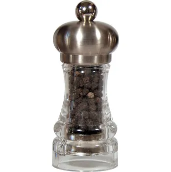 Kuchyňský mlýnek MARLUX | POLKA mlýnek na pepř, nerez mat a transparent, 11 cm