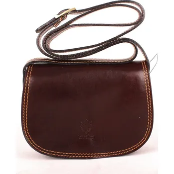 Kabelka Tmavěhnědá malá kožená crossbody kabelka no. 46