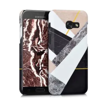 Pevné pouzdro s designem mramor pro Samsung Galaxy A3 (2017) - černá