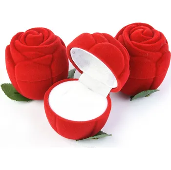 Dárková krabička Sametová dárková krabička červená růže