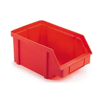 Plastový ukládací zásobník 224 x 144 x 108 mm, červený, objem 1.6l, nosnost 5kg - Balení po 32 ks