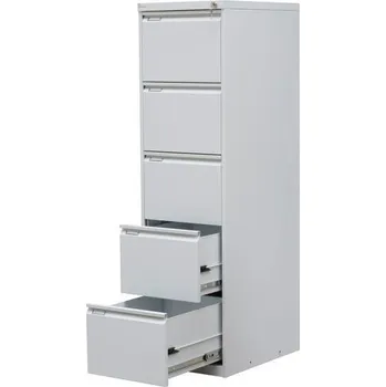 Kartotéka Kovona Jednořadá kovová kartotéka A4 Tyne, 5 zásuvek, šedá