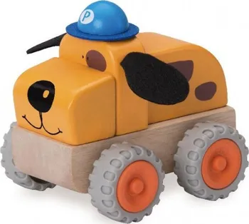 Dřevěná hračka Wonderworld Policejní autíčko pes