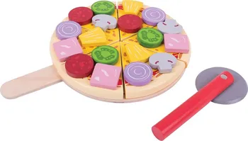 Hra na obchod Bigjigs Toys BJ457 dřevěná krájecí pizza