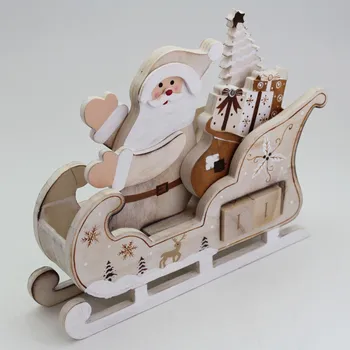 Vánoční dekorace Santa kalendář dřevo 15x13,5cm (XY317635-2)