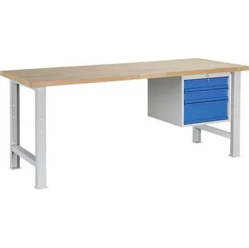 Dílenský stůl Dílenský stůl Weld se 3 zásuvkami, 84 x 150 x 80 cm, šedý