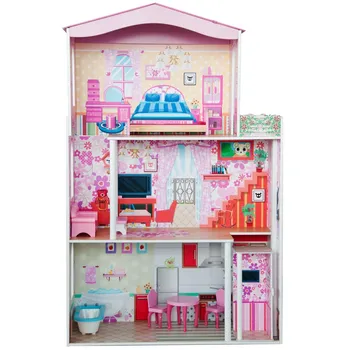 Domeček pro panenku Woody Barevný domeček s výtahem