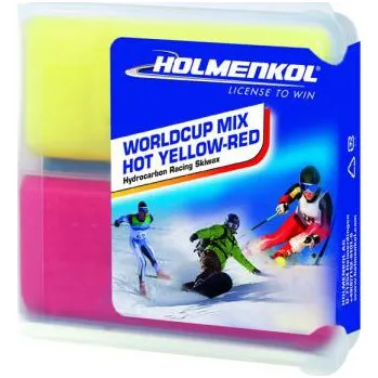 Lyžařský vosk Holmenkol World Cup Mix Hot žlutý-červený 2x35g (Parafín -14° ~ 0°C)