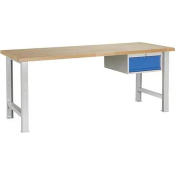 Dílenský stůl Dílenský stůl Weld se zásuvkou, 84 x 200 x 80 cm, šedý