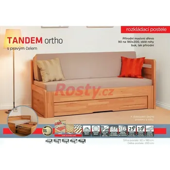 Ložnice BMB ROZKLÁDACÍ POSTEL TANDEM ORTHO 90/180x200cm ROVNÉ ROHY