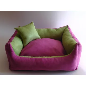 Pelíšek pro psa DELUXE Pelíšek pro psa - růžová / růžová / zelená