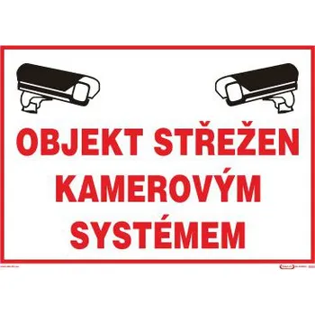 Výstražná páska Objekt střežen kamerovým systémem - samolepka A4 MAGG 120222