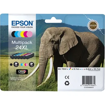 Počítač Zásobníky - Multi Pack Epson č.24XL - T2438 (Černé, azur., purpur., žluté, sv.azur. a sv.purp.)