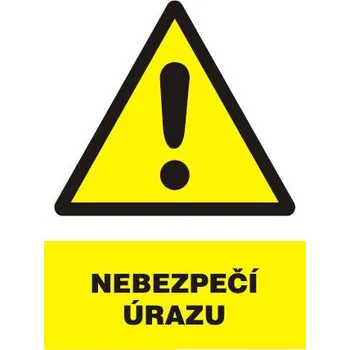 Výstražná páska Nebezpečí úrazu - plastová tabulka A4 MAGG 120211