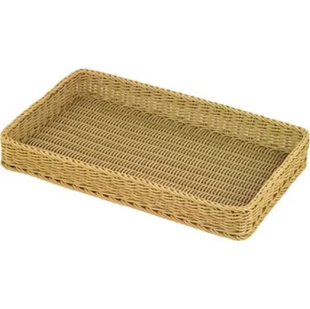 Krabice na pečivo APS | Košík na pečivo, polyratan, obdélný, 530x325x65mm (Košík polyratan GN 1/1 světlý)