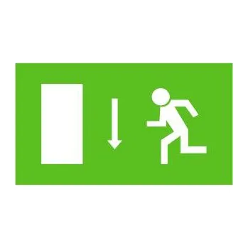 Výstražná páska Panáček šipka dolů a dveře - plastová tabulka 210x123mm MAGG 120218