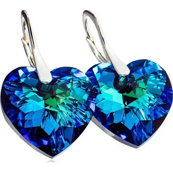 Náušnice Lafira stříbrné náušnice modré srdce 407