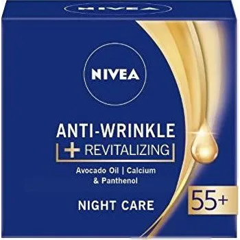 Pleťový krém Nivea Anti-Wrinkle Revitalizing obnovující noční krém proti vráskám 55+ 50 ml