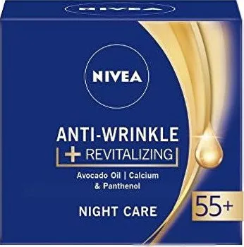 Pleťový krém Nivea Anti-Wrinkle Revitalizing obnovující noční krém proti vráskám 55+ 50 ml
