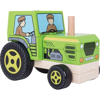 Hračka pro nejmenší Bigjigs Toys nasazování traktor