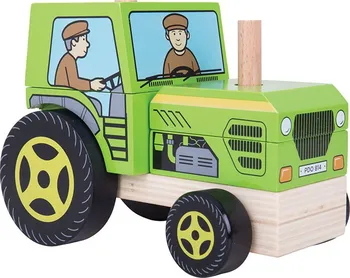 Hračka pro nejmenší Bigjigs Toys nasazování traktor