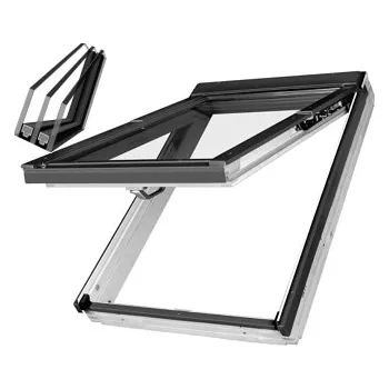 Okno Výklopně - kyvné plastové střešní okno FAKRO PPP-V U5 trojsklo rozměr: 55x98 cm