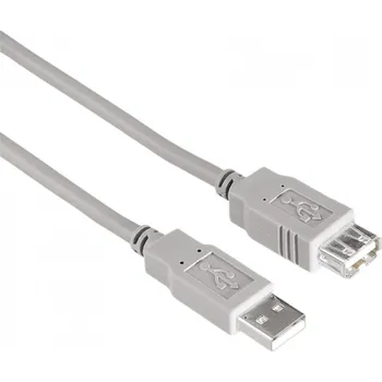 Audio kabel Hama USB kabel typ A-A, prodlužovací, 3m, šedý, nebalený