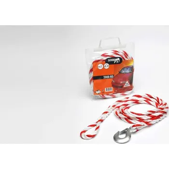 Upínací popruh Tažné lano JUMBO 2000kg v plast. tašce (oko + hák)
