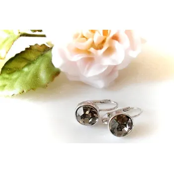 Náušnice Náušnice z šedým broušeným kamenem 2724