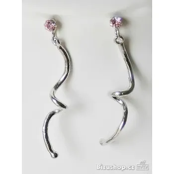 Náušnice Náušnice visací růžové skleněné kamínky 91801