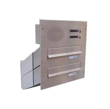 Poštovní schránka DOLS D-041 2x + čelní deska 2x zvonek + HM Urmet nerez