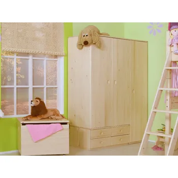 Knihovna Skříň 4-zásuvková Domestav D504 Materiál: Buk cink, Povrchová úprava: Přírodní provedení