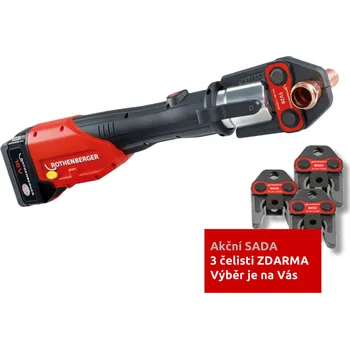 Dílenský lis Lisovačka Romax 4000 Basic SET + 3 čelisti Rothenberger Rocase SA1000001840 (Rothenberger SA1000001840 Elektrohydraulický přístroj k lisování koncovek + 3 čelisti dle vlastního výběru ZDARMA)