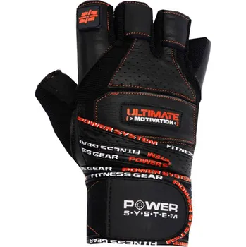Fitness rukavice Power System Celokožené rukavice Ultimate Motivation PS 2810 Velikosti: S červené