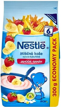 Dětská kaše Nestlé Mléčná banán a jahoda 300 g