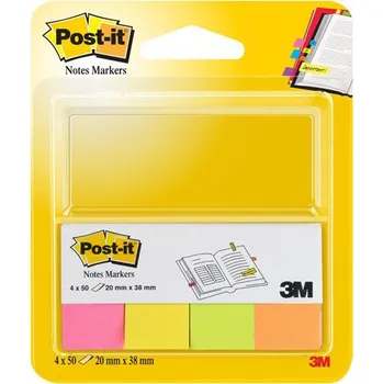Kancelářské potřeby značkovací bločky 3M 670/4N, 20x38mm, 4x50 lístků