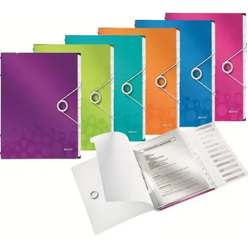 Kancelář třídící kniha Leitz WOW 12 dílná - modrá