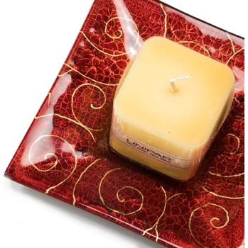 Svícen Skleněný svícen JUNE červený 03 se svíčkou - spirály