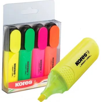 Kancelářské potřeby zvýrazňovač Kores Bright liner/4 sada