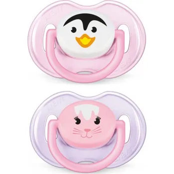 dudlíky AVENT šidítko Zvířatko 0-6 m dívka 2 ks