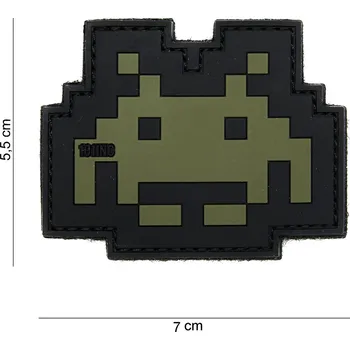 Nášivka Gumová nášivka 101 Inc Space Invader - olivová