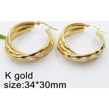 Náušnice Kruhy , Náušnice z Chirurgické Oceli Zlacené 20269