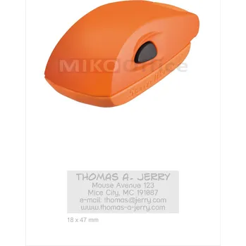 COLOP Stamp Mouse 30 - barva oranžová - otisk 18 x 47 mm - polštářek černý