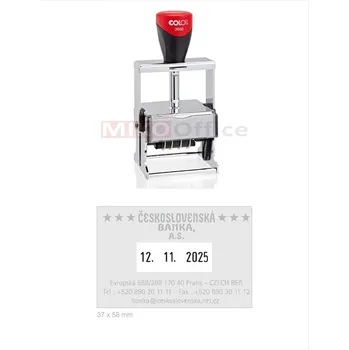 COLOP Printer 3660 - datumové s textem - otisk 37 x 58 mm - polštářek černý
