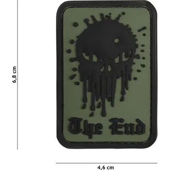 Nášivka Gumová nášivka 101 Inc nápis The End - olivová