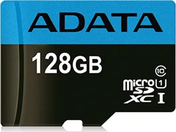 Paměťová karta Adata Premier microSDXC 128 GB Class 10 UHS-I U1 + SD adaptér (AUSDX128GUICL10-RA1)