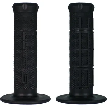 grip Motokrosové gripy Scar HALF WAFFLE ČERNÉ - PÁR