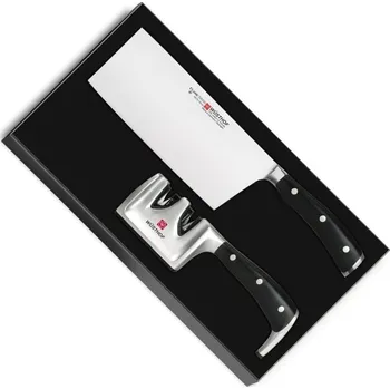 Kuchyňský nůž Wüsthof Solingen Classic Ikon Čínský kuchařský nůž + brousek 18 cm